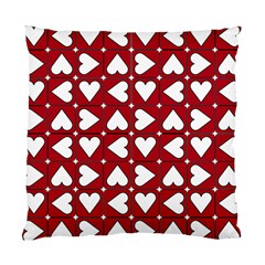 Graphic Heart Pattern Red White Standard Cushion Case (two Sides) by Pakrebo