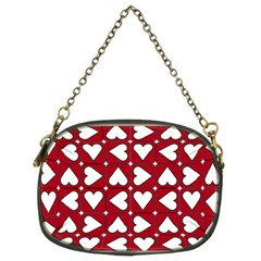 Graphic Heart Pattern Red White Chain Purse (two Sides) by Pakrebo