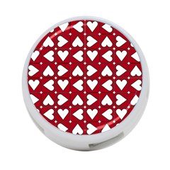 Graphic Heart Pattern Red White 4-port Usb Hub (one Side) by Pakrebo