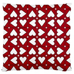 Graphic Heart Pattern Red White Large Cushion Case (one Side) by Pakrebo