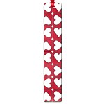 Graphic Heart Pattern Red White Large Book Marks Front