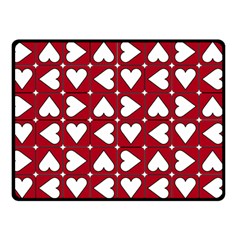 Graphic Heart Pattern Red White Double Sided Fleece Blanket (small)  by Pakrebo