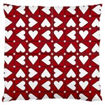 Graphic Heart Pattern Red White Standard Flano Cushion Case (One Side) Front