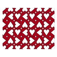 Graphic Heart Pattern Red White Double Sided Flano Blanket (large)  by Pakrebo