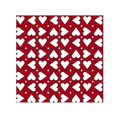 Graphic Heart Pattern Red White Small Satin Scarf (square) by Pakrebo