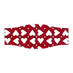 Graphic Heart Pattern Red White Stretchable Headband by Pakrebo