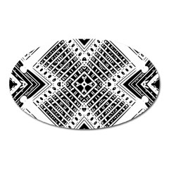 Pattern Tile Repeating Geometric Oval Magnet by Pakrebo