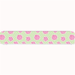 Roses Flowers Pink And Pastel Lime Green Pattern With Retro Dots Small Bar Mats by genx