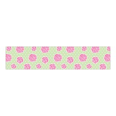 Roses Flowers Pink And Pastel Lime Green Pattern With Retro Dots Velvet Scrunchie by genx