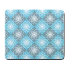 White Light Blue Gray Tile Large Mousepads