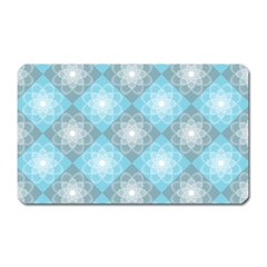 White Light Blue Gray Tile Magnet (rectangular) by Pakrebo