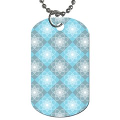 White Light Blue Gray Tile Dog Tag (two Sides) by Pakrebo