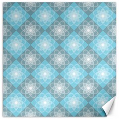 White Light Blue Gray Tile Canvas 16  X 16  by Pakrebo