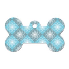 White Light Blue Gray Tile Dog Tag Bone (two Sides) by Pakrebo