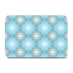 White Light Blue Gray Tile Plate Mats by Pakrebo