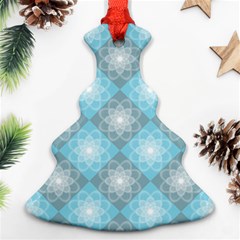 White Light Blue Gray Tile Ornament (christmas Tree) 