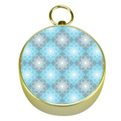 White Light Blue Gray Tile Gold Compasses by Pakrebo