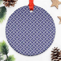 Wreath Differences Indigo Deep Blue Ornament (round) by Pakrebo