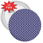 Wreath Differences Indigo Deep Blue 3  Buttons (10 pack)  Front