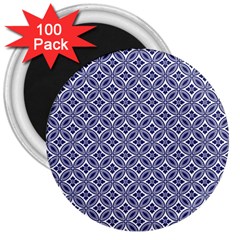 Wreath Differences Indigo Deep Blue 3  Magnets (100 Pack) by Pakrebo