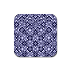 Wreath Differences Indigo Deep Blue Rubber Coaster (square) 