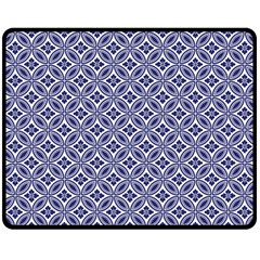 Wreath Differences Indigo Deep Blue Fleece Blanket (medium)  by Pakrebo