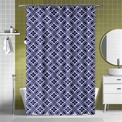 Wreath Differences Indigo Deep Blue Shower Curtain 48  X 72  (small)  by Pakrebo