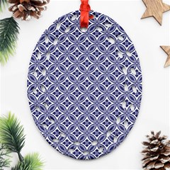 Wreath Differences Indigo Deep Blue Ornament (oval Filigree) by Pakrebo