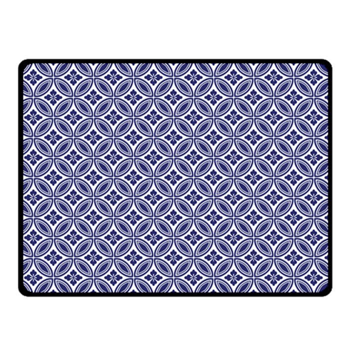 Wreath Differences Indigo Deep Blue Double Sided Fleece Blanket (Small) 