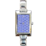 A Hexagonal Pattern Unidirectional Rectangle Italian Charm Watch Front