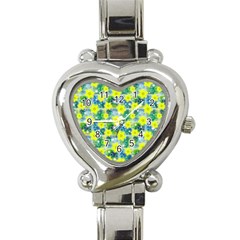 Narcissus Yellow Flowers Winter Heart Italian Charm Watch by Pakrebo