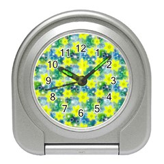 Narcissus Yellow Flowers Winter Travel Alarm Clock by Pakrebo