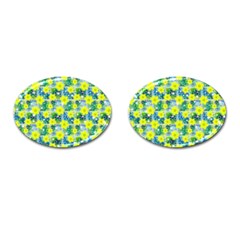 Narcissus Yellow Flowers Winter Cufflinks (oval) by Pakrebo