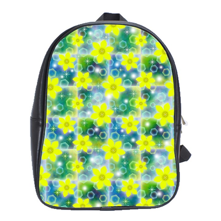 Narcissus Yellow Flowers Winter School Bag (Large)