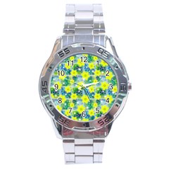 Narcissus Yellow Flowers Winter Stainless Steel Analogue Watch by Pakrebo