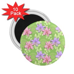 Lily Flowers Green Plant Natural 2 25  Magnets (10 Pack)  by Pakrebo