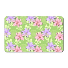 Lily Flowers Green Plant Natural Magnet (rectangular) by Pakrebo