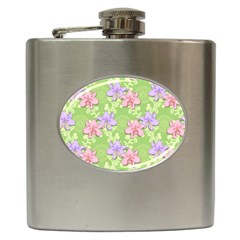 Lily Flowers Green Plant Natural Hip Flask (6 Oz) by Pakrebo