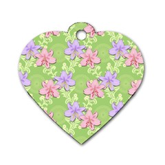 Lily Flowers Green Plant Natural Dog Tag Heart (one Side) by Pakrebo