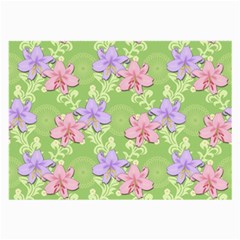 Lily Flowers Green Plant Natural Large Glasses Cloth by Pakrebo