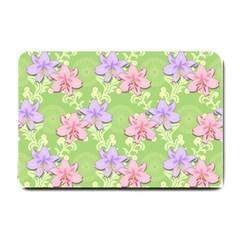 Lily Flowers Green Plant Natural Small Doormat  by Pakrebo