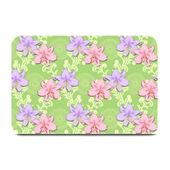 Lily Flowers Green Plant Natural Plate Mats by Pakrebo