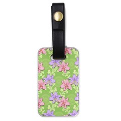 Lily Flowers Green Plant Natural Luggage Tags (one Side)  by Pakrebo