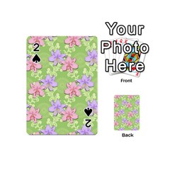 Lily Flowers Green Plant Natural Playing Cards 54 (mini) by Pakrebo