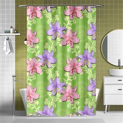 Lily Flowers Green Plant Natural Shower Curtain 48  X 72  (small)  by Pakrebo