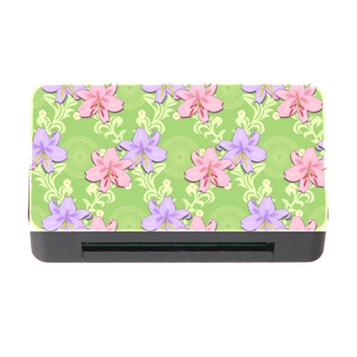 Lily Flowers Green Plant Natural Memory Card Reader with CF