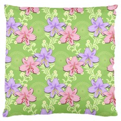 Lily Flowers Green Plant Natural Large Cushion Case (one Side) by Pakrebo