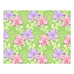 Lily Flowers Green Plant Natural Double Sided Flano Blanket (large)  by Pakrebo