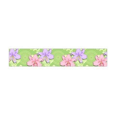 Lily Flowers Green Plant Natural Flano Scarf (mini) by Pakrebo