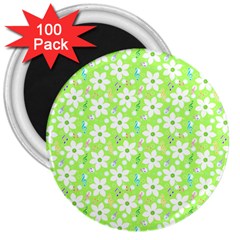 Zephyranthes Candida White Flowers 3  Magnets (100 Pack) by Pakrebo